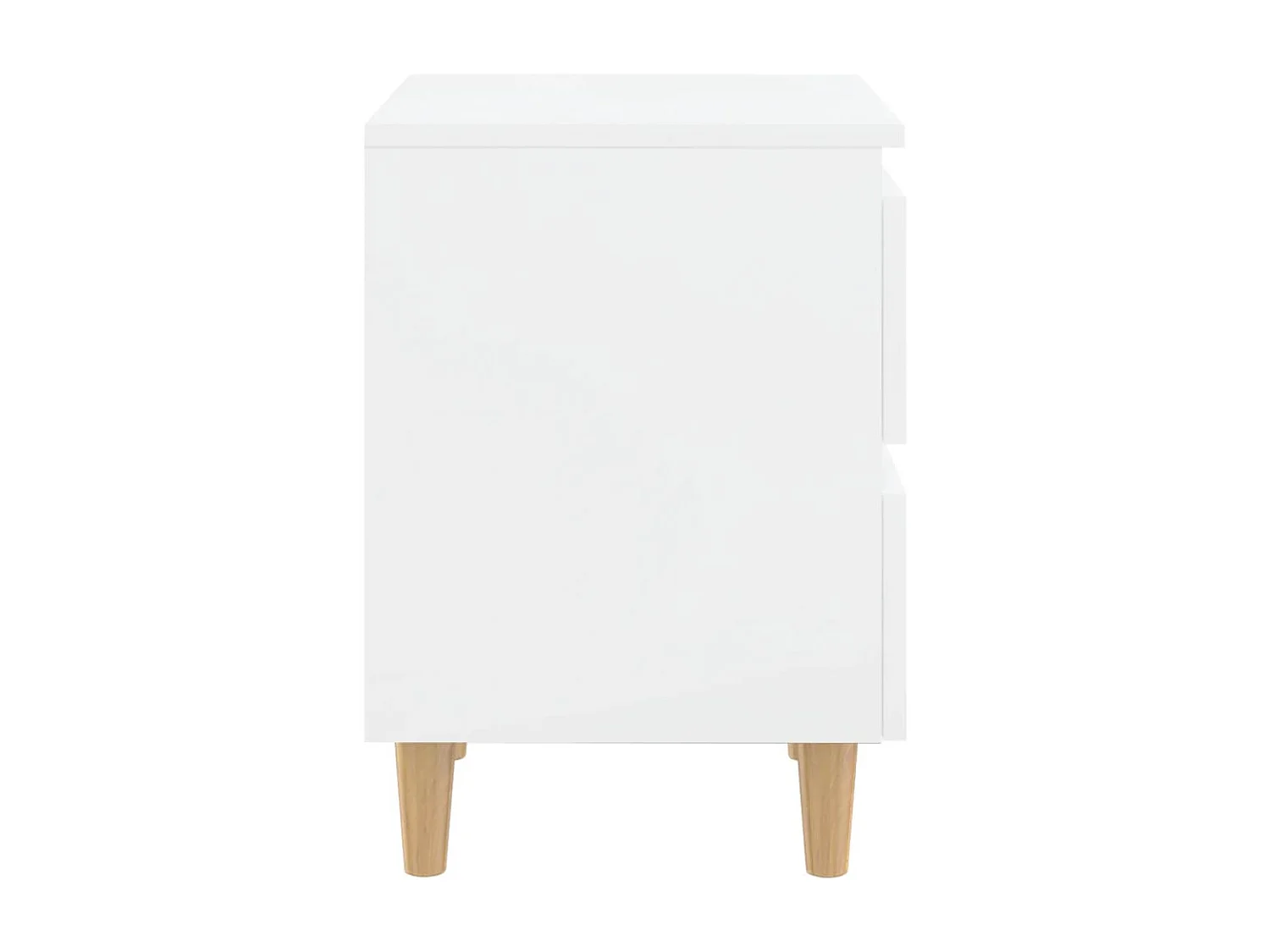 Lot de 2 Tables de chevet pieds en pin Blanc brillant 40x35x50 cm GHR70476