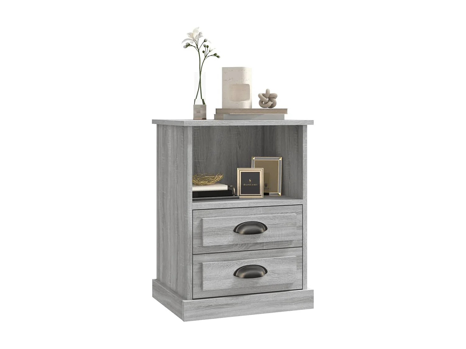 Lote de 2 Mesitas de noche gris Sonoma 43x36x60 cm ES16367