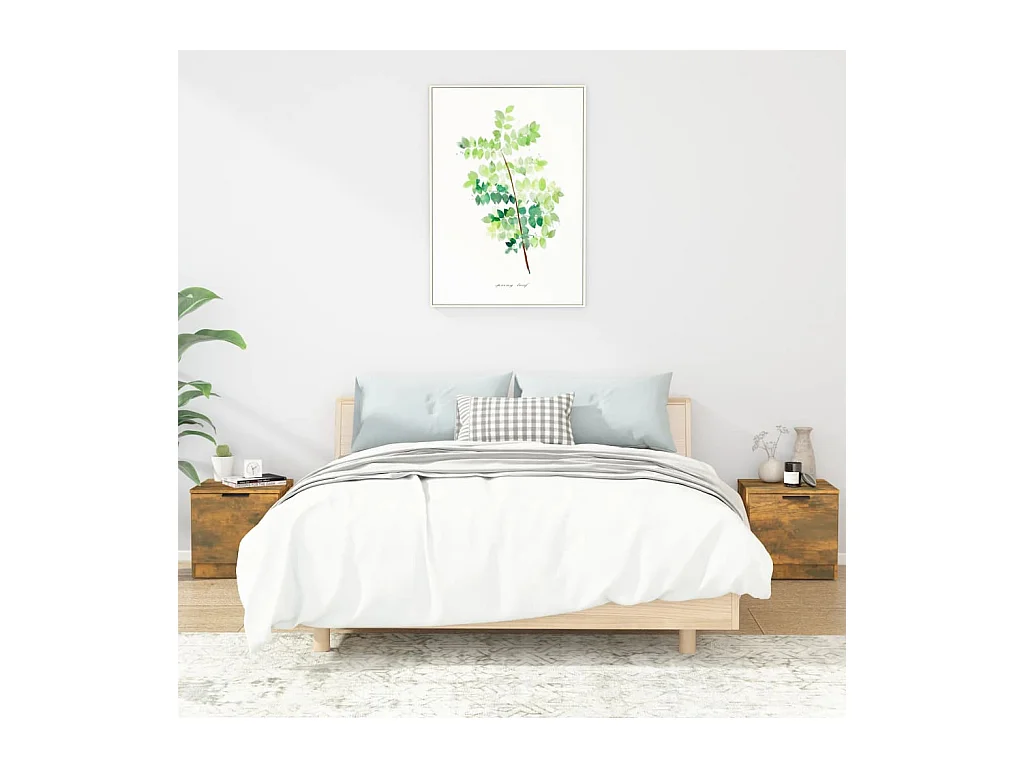 Lot de 2 Tables de chevet Chêne fumé 40x39x40 cm GHR59151