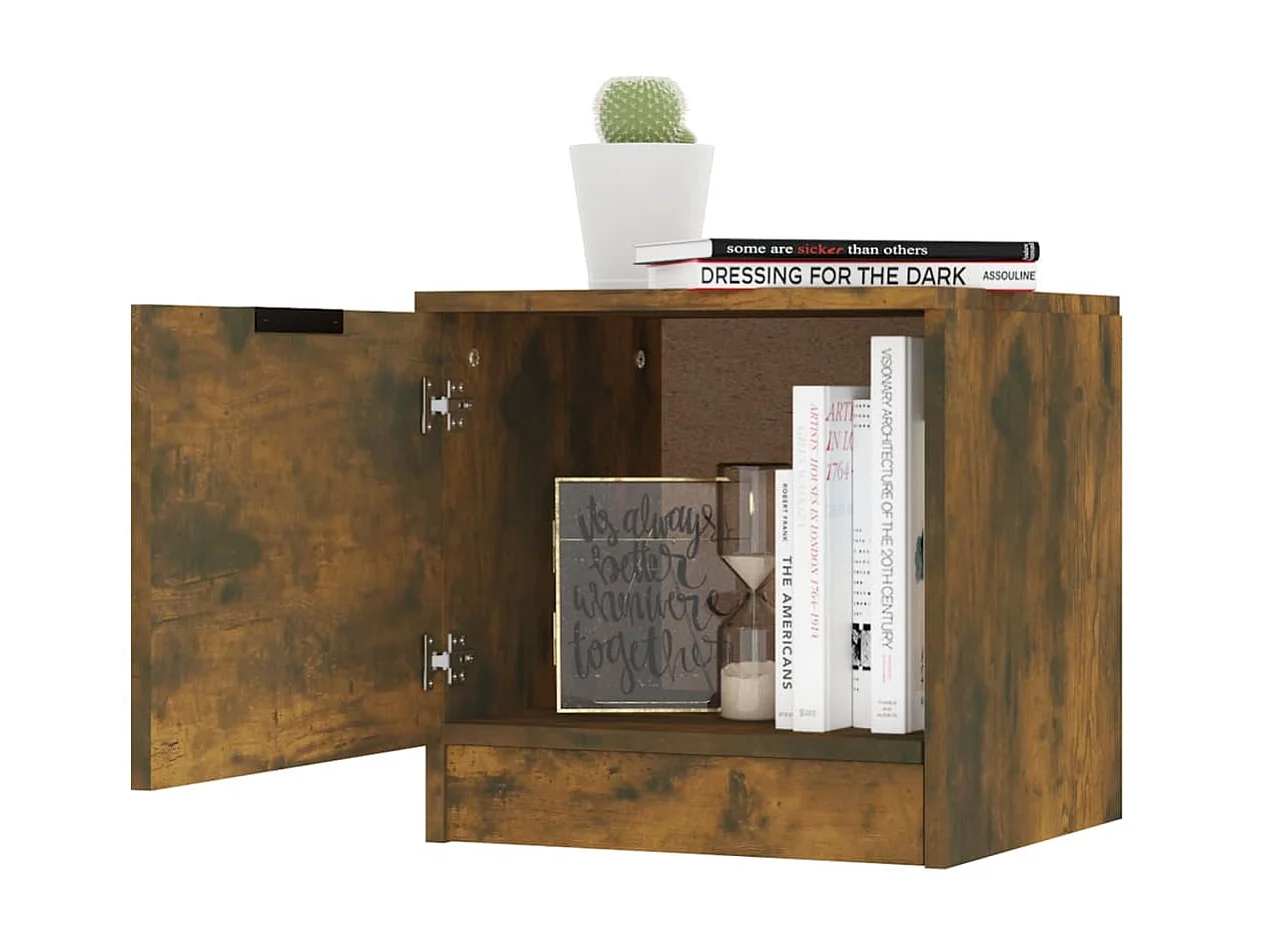 Lot de 2 Tables de chevet Chêne fumé 40x39x40 cm GHR59151