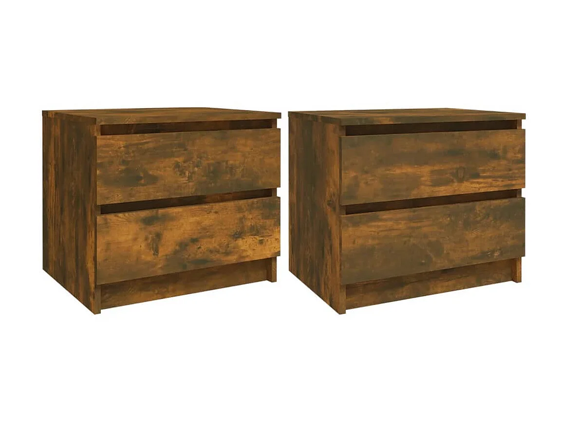 Mesa cabeceira 2pcs 50x39x43,5cm deriv. madeira carvalho fumado PT54182