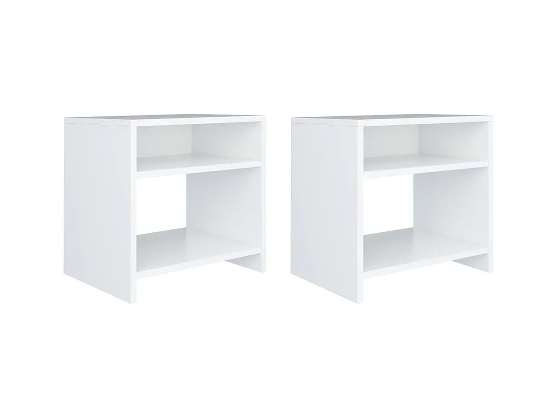 Lot de 2 Tables de chevet Blanc 40x30x40 cm Bois d'ingénierie GHR49643
