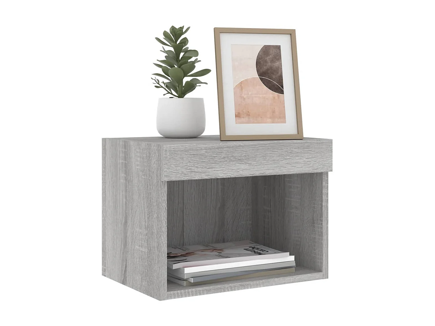 Table de chevet murale avec lumières LED sonoma gris GHR96896