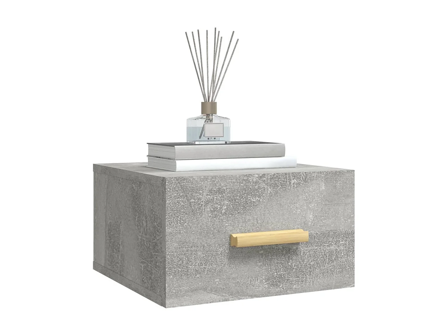 Table de chevet murale gris béton 35x35x20 cm GHR51798