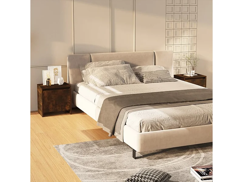 Nachtkastjes 2 st 45x34x44,5 cm bewerkt hout gerookt eikenkleur NL75594