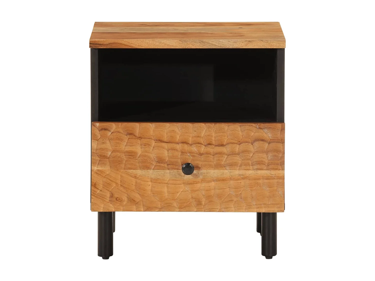 Comodini | Tavolini da notte | Tavolini da letto 2pz 40x33x46 cm in Legno Massello di Acacia