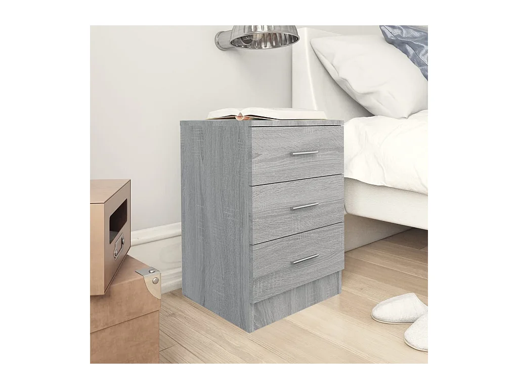 Lot de 2 Tables de chevet Sonoma gris 38x35x56cm Bois d'ingénierie GHR59557