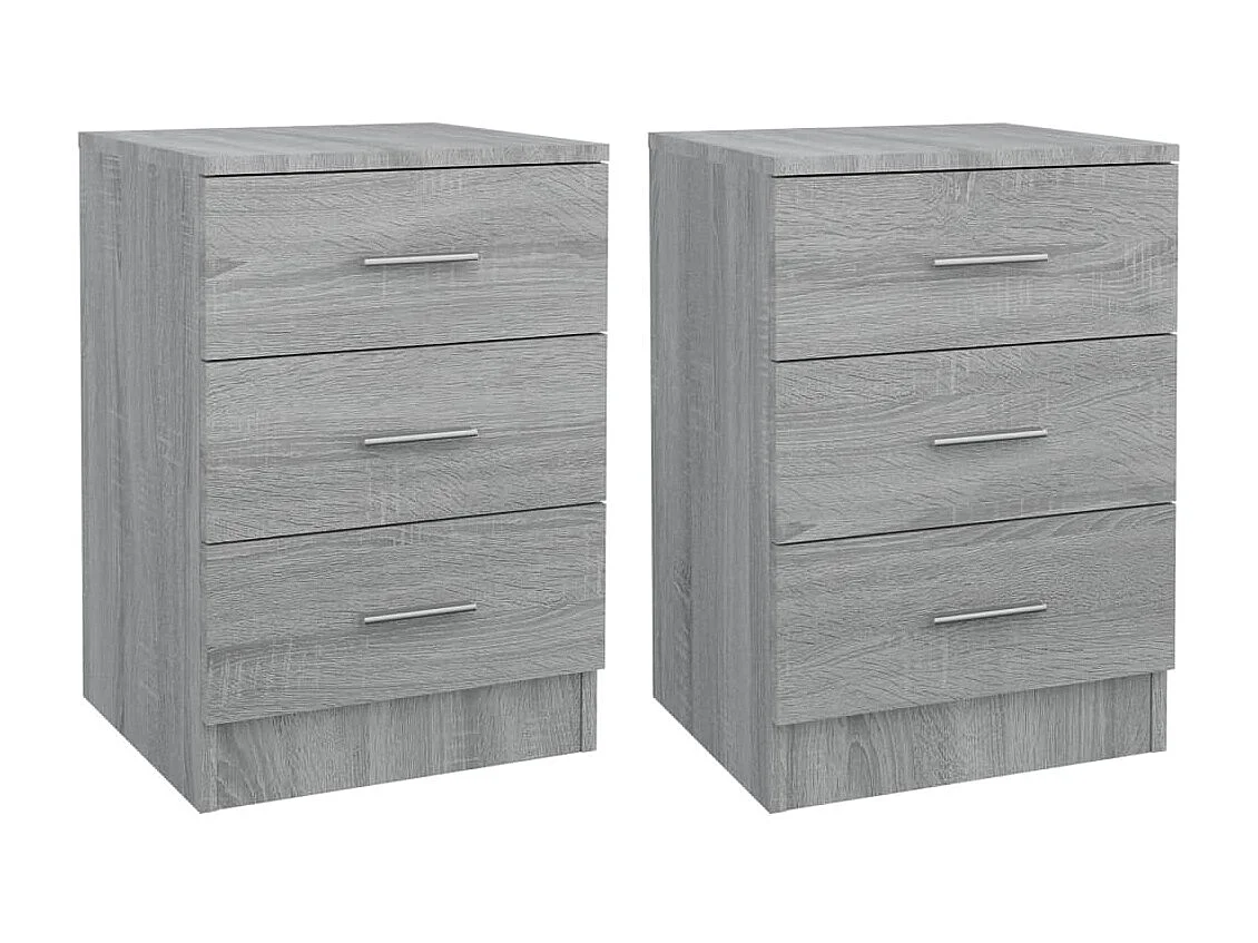 Lot de 2 Tables de chevet Sonoma gris 38x35x56cm Bois d'ingénierie GHR59557