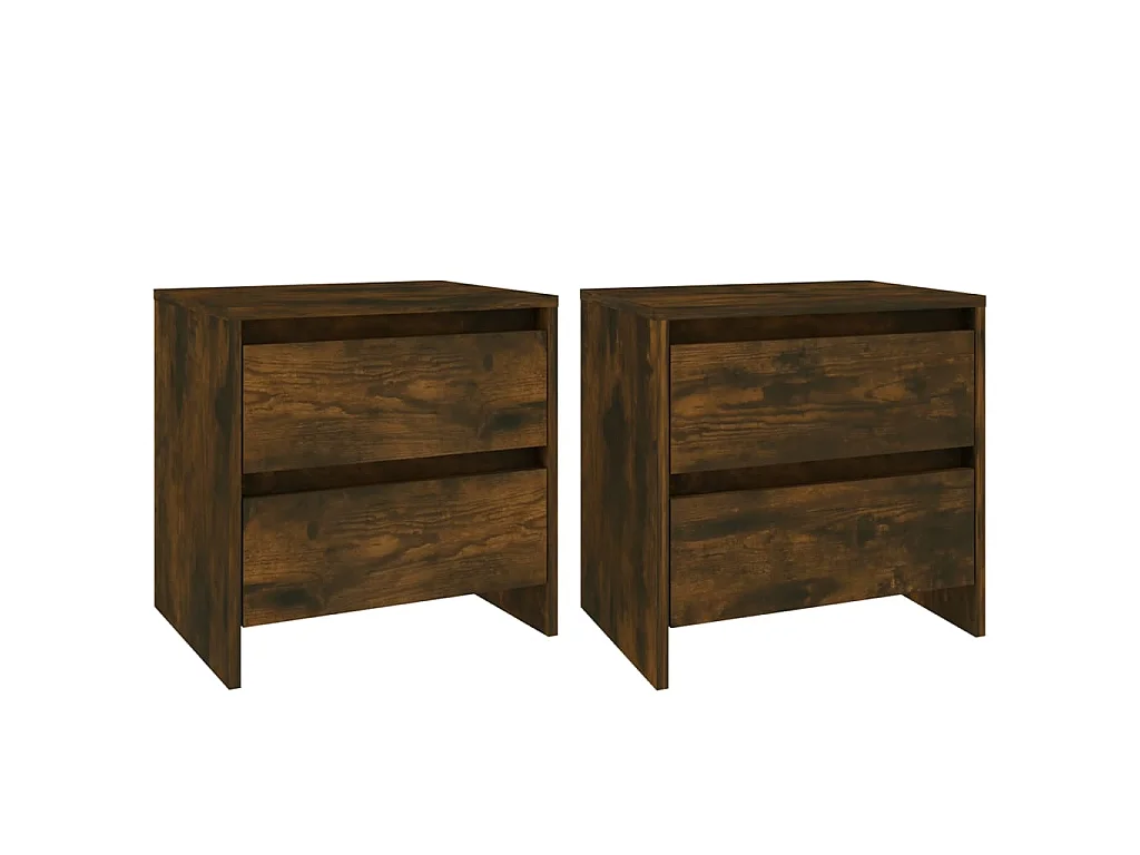 Nachtkastjes 2 st 45x34,5x44,5 cm bewerkt hout gerookt eiken NL46173