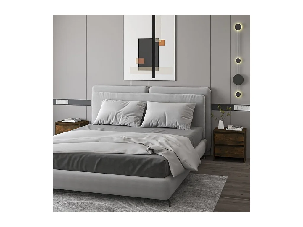 Mesas cabeceira 2 pcs 45x34,5x44,5 cm aglomer. carvalho fumado PT39746
