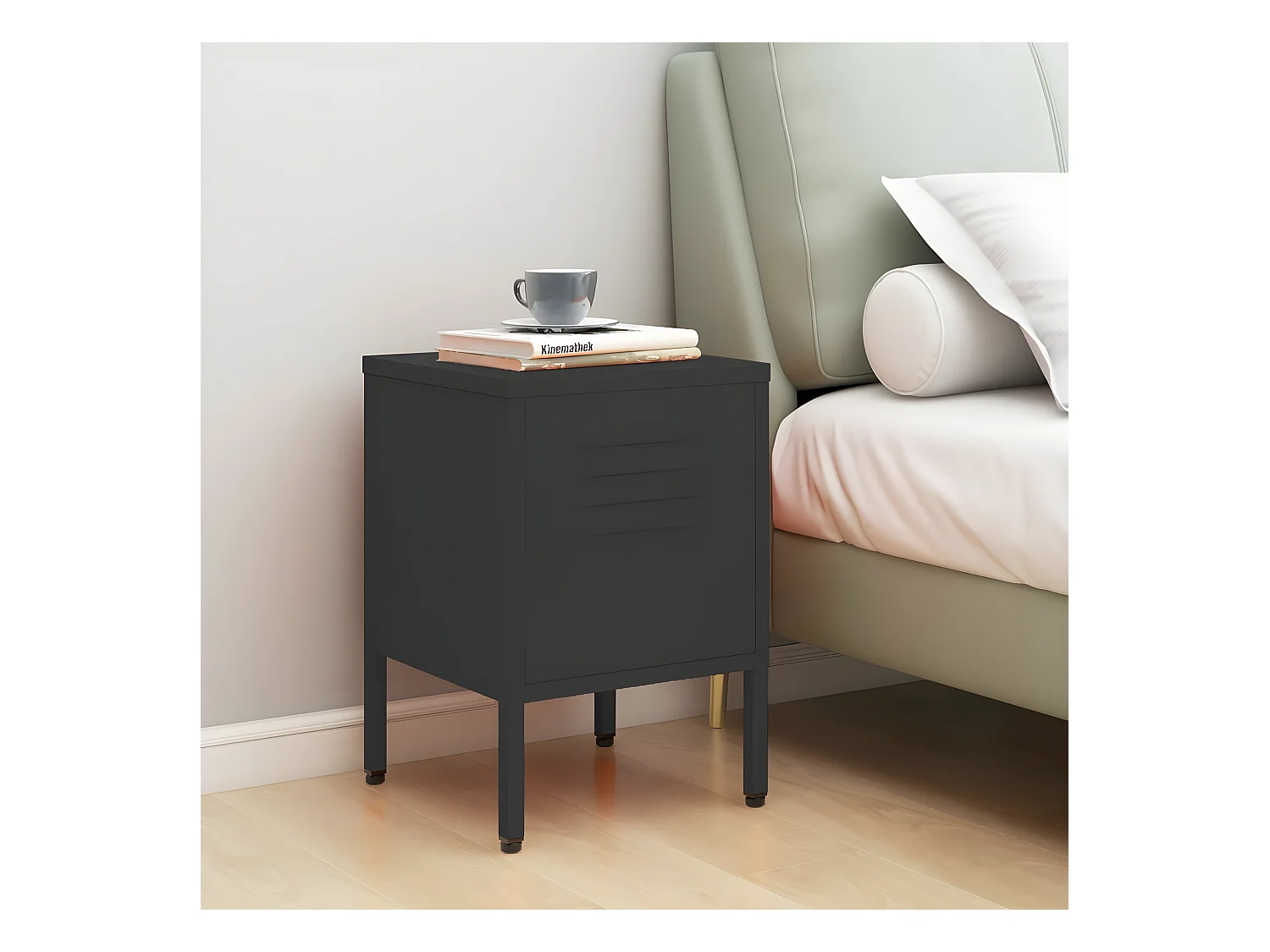Table de chevet Anthracite 35x35x51 cm Acier GHR56561