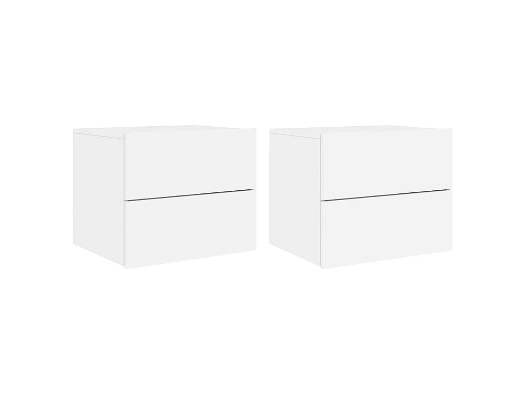 Lot de 2 Tables de chevet murales avec lumières LED blanc GHR27088