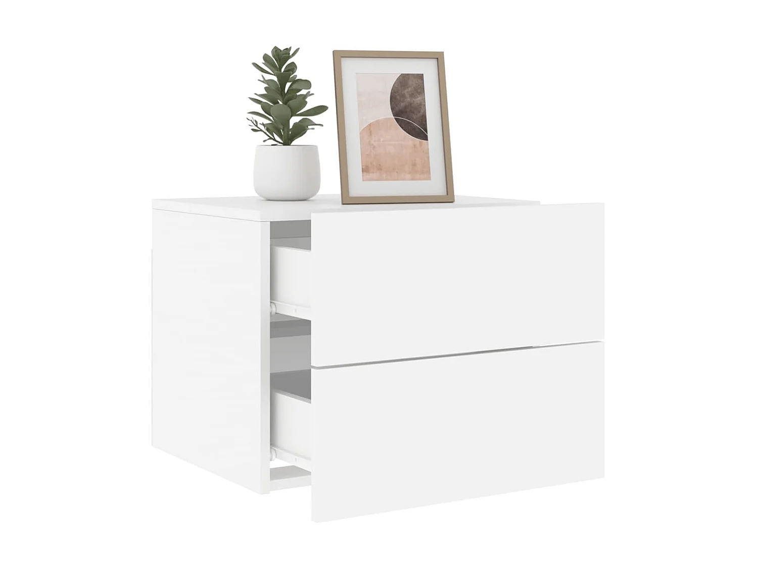 Lot de 2 Tables de chevet murales avec lumières LED blanc GHR27088
