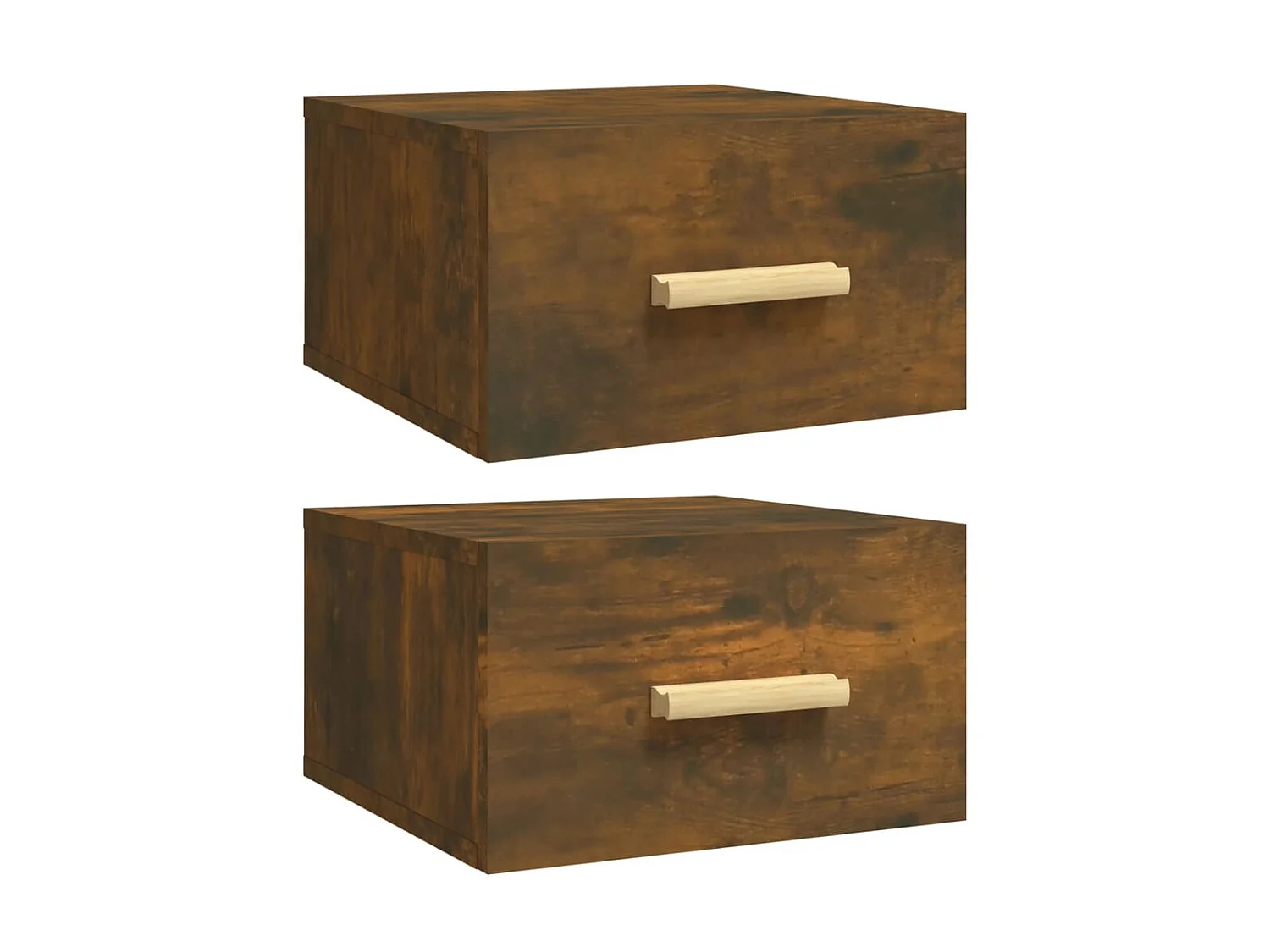 Comodini | Tavolini da notte | Tavolini da letto a Muro 2 pz Rovere Fumo 35x35x20 cm