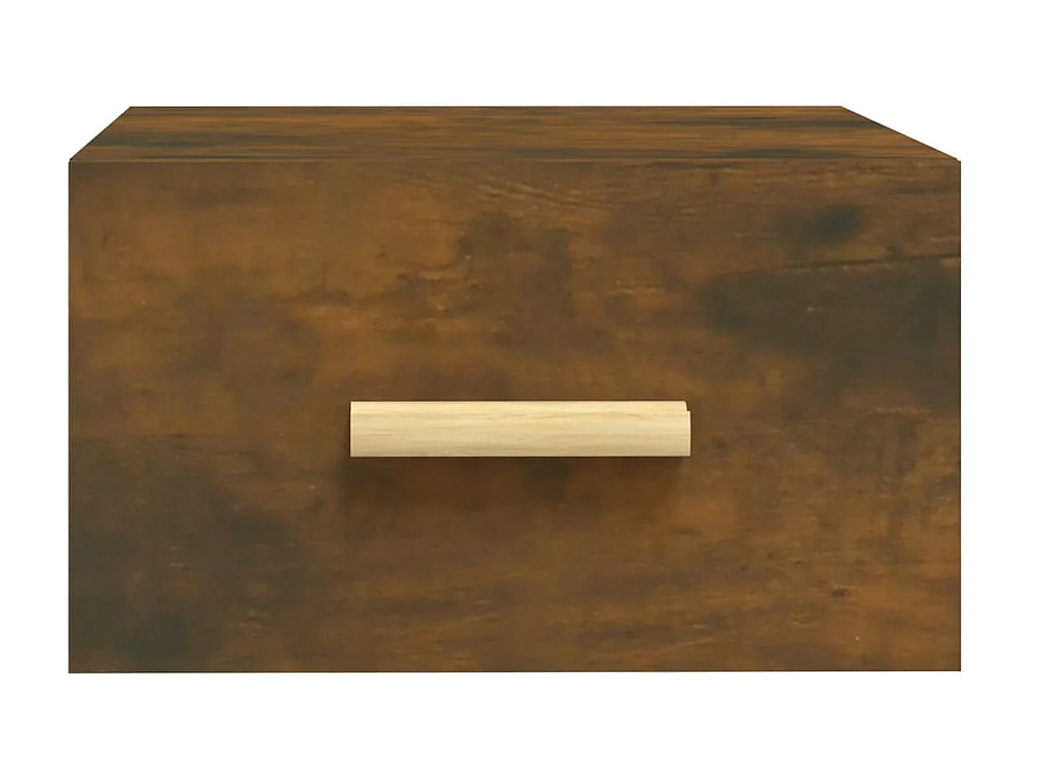 Comodini | Tavolini da notte | Tavolini da letto a Muro 2 pz Rovere Fumo 35x35x20 cm