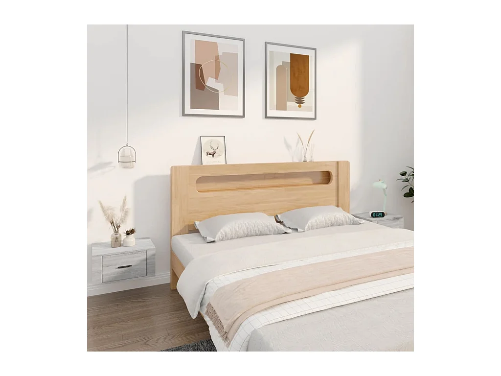 Lot de 2 Tables de chevet murales Sonoma gris 50x36x25 cm GHR40902