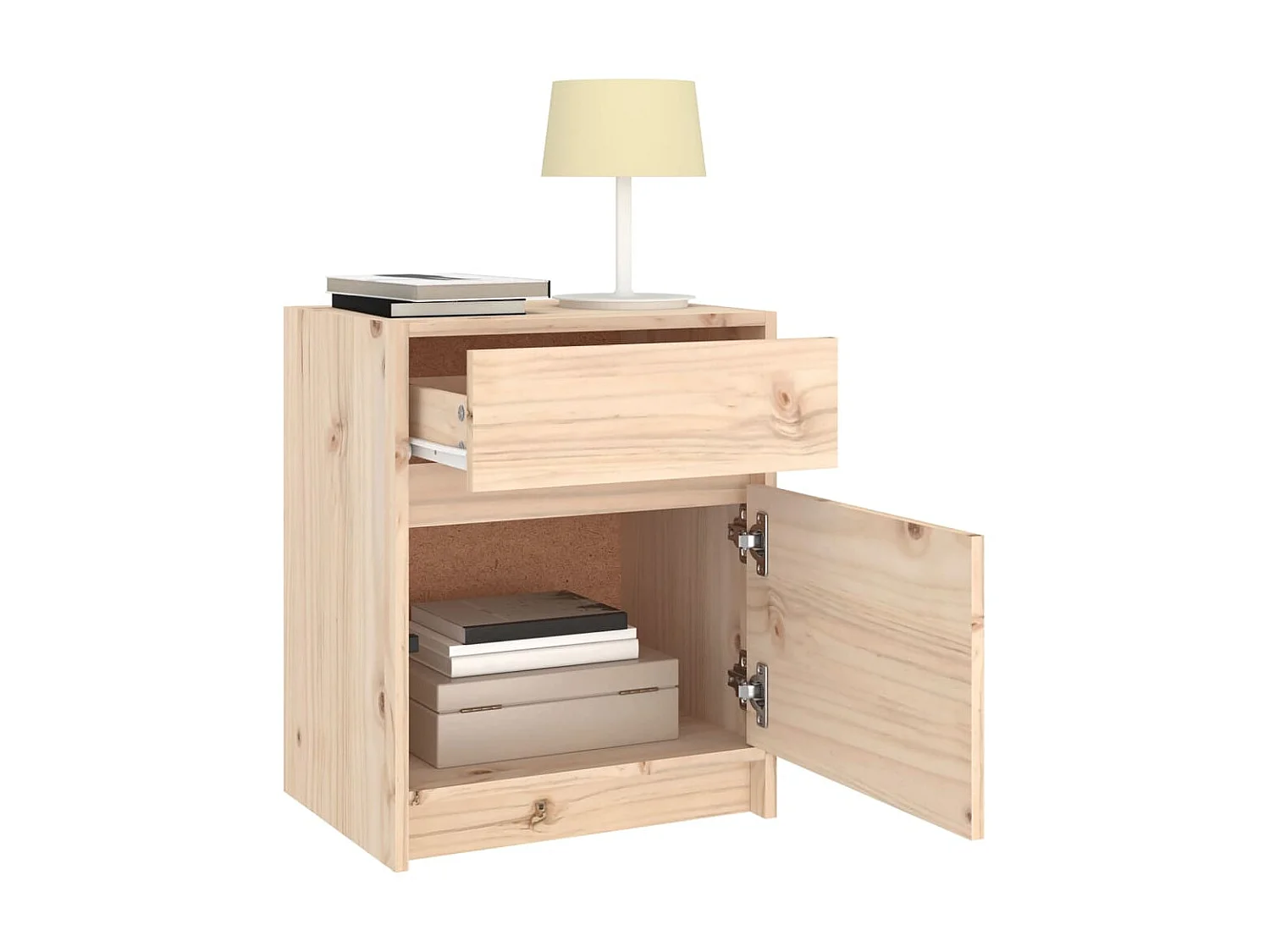 Nachtkastjes 2 st 50x34x50 cm massief grenenhout NL27933