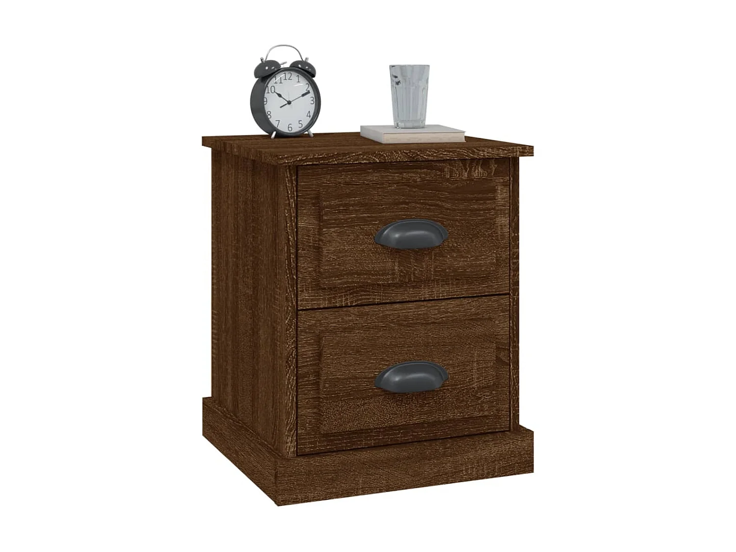 Lot de 2 Tables de chevet chêne marron 39x39x47,5cm bois ingénierie GHR95416