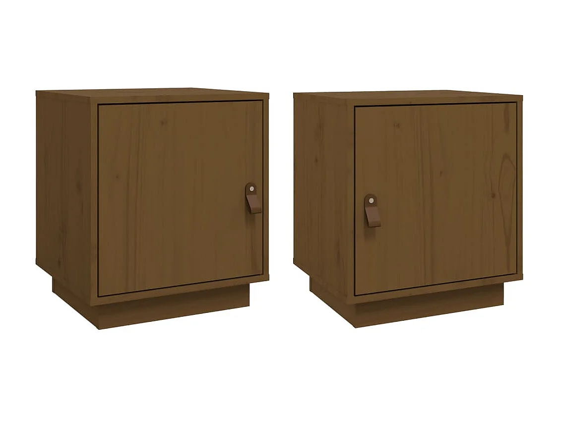 Mesas de cabeceira 2 pcs 40x34x45 cm pinho maciço castanho mel PT44025
