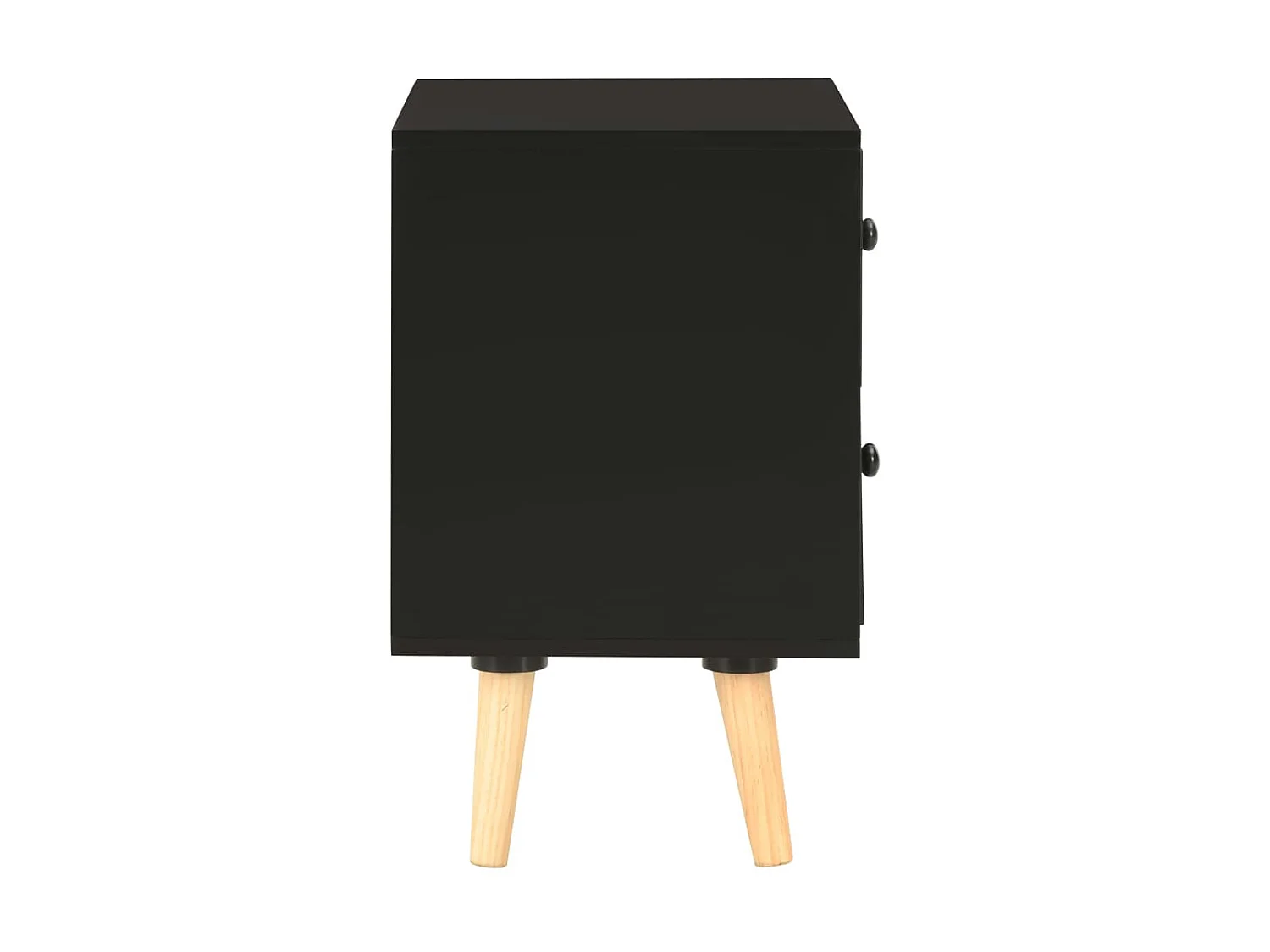 Lote de 2 Mesitas de noche madera maciza pino negro 40x30x50cm ES66936