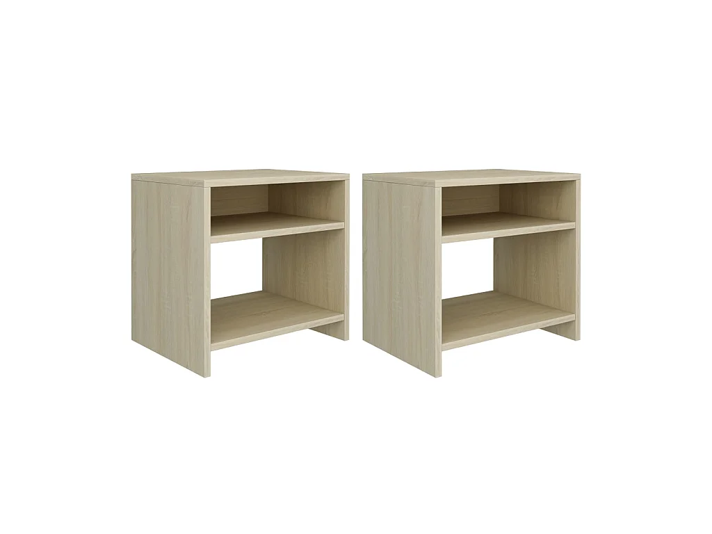 Lot de 2 Tables de chevet Chêne sonoma 40x30x40cm Bois d'ingénierie GHR55821