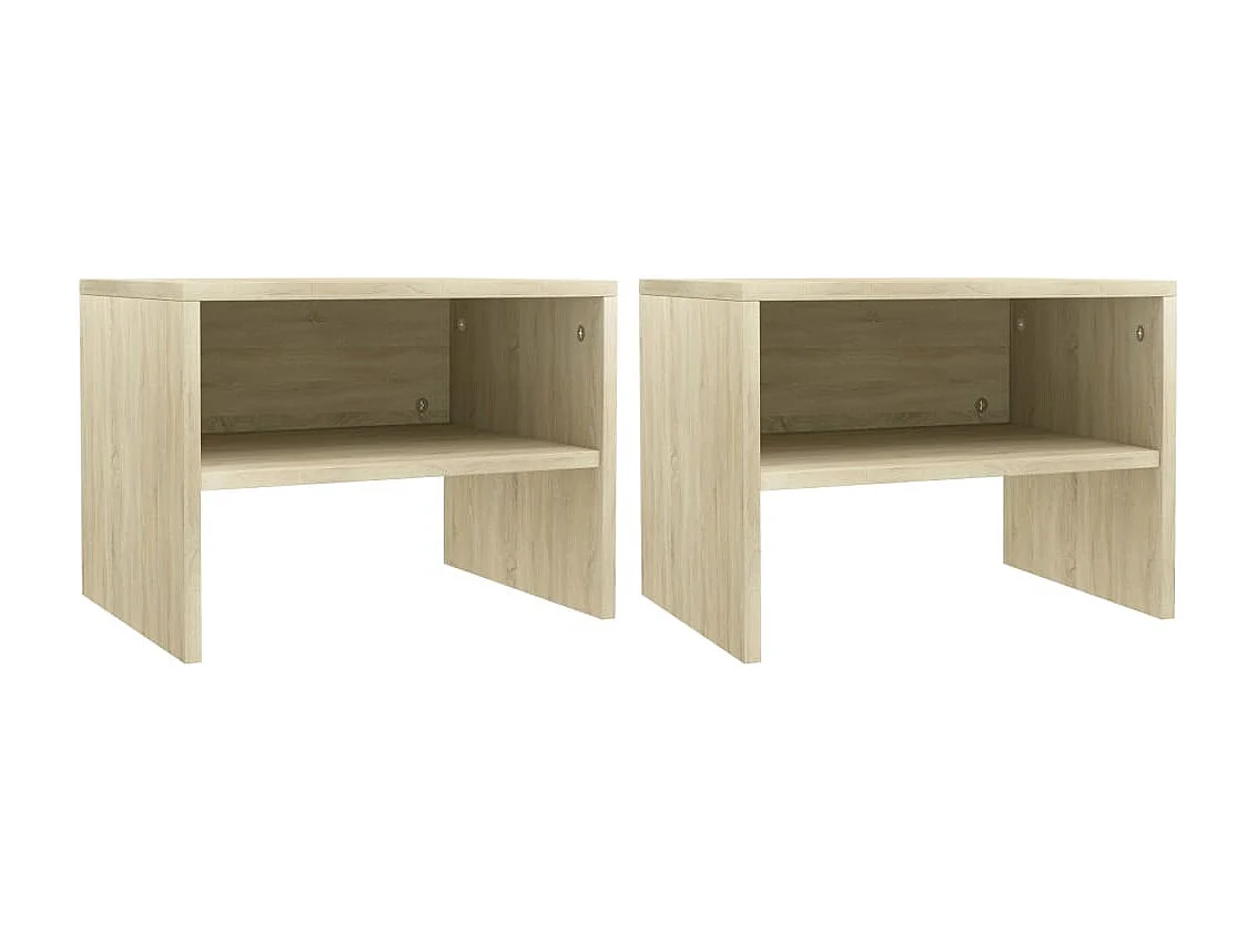 Lot de 2 Tables de chevet Chêne sonoma 40 x 30 x 30 cm Aggloméré GHR33243