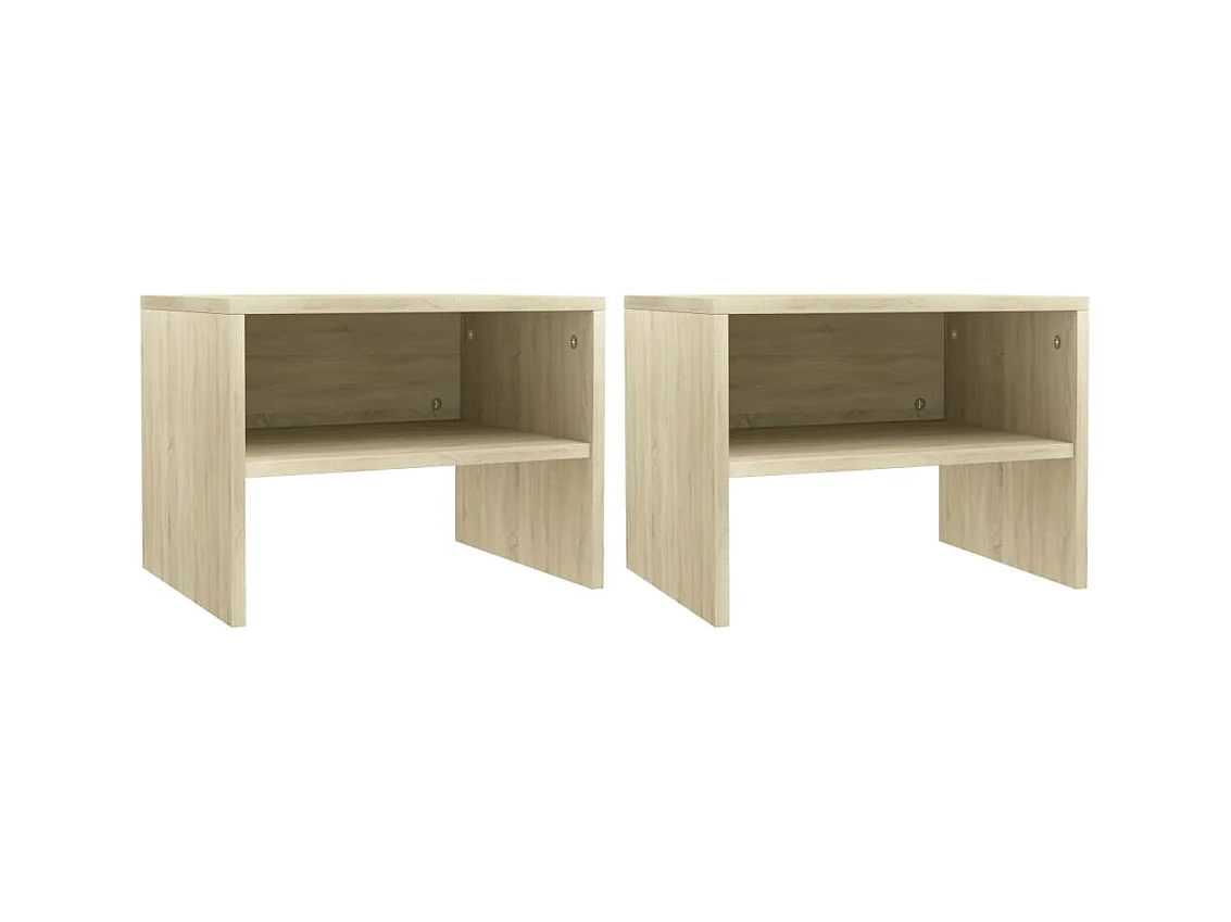 Lot de 2 Tables de chevet Chêne sonoma 40 x 30 x 30 cm Aggloméré GHR33243