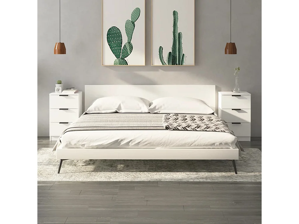 Nachtkastjes 2 st 40x36x65 cm wit NL60308