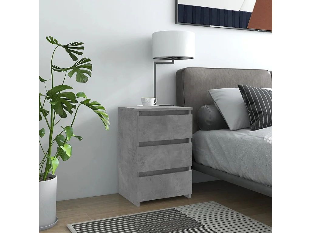 Table de chevet Gris béton 40x35x62,5 cm Aggloméré GHR10607