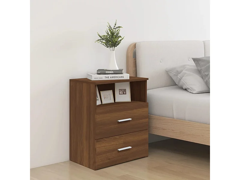 Mesa de cabeceira 50x32x60 cm cor carvalho castanho PT77647