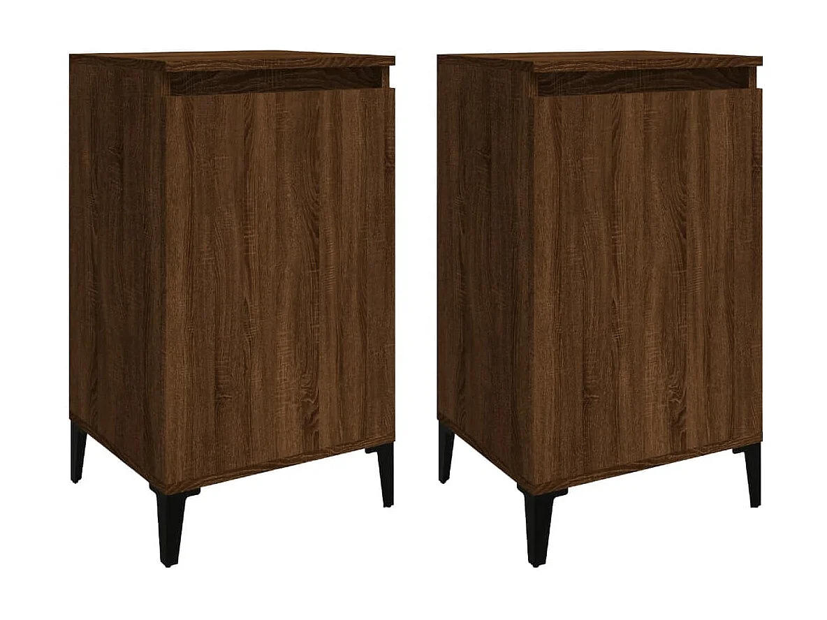 Mesa de cabeceira 2 pcs derivados de madeira carvalho castanho PT98046