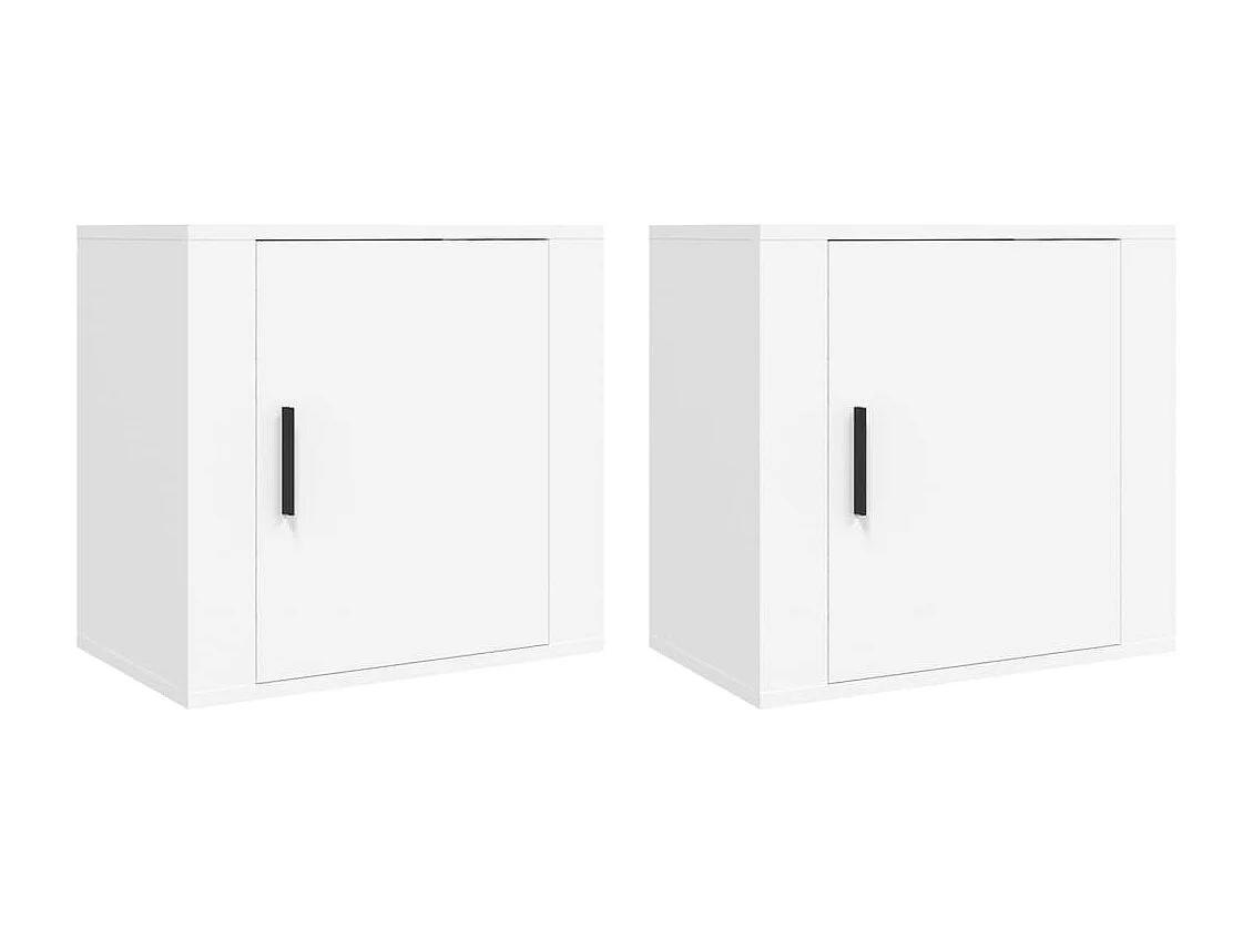 Nachtkastjes 2 st wandgemonteerd 50x30x47 cm wit NL26974
