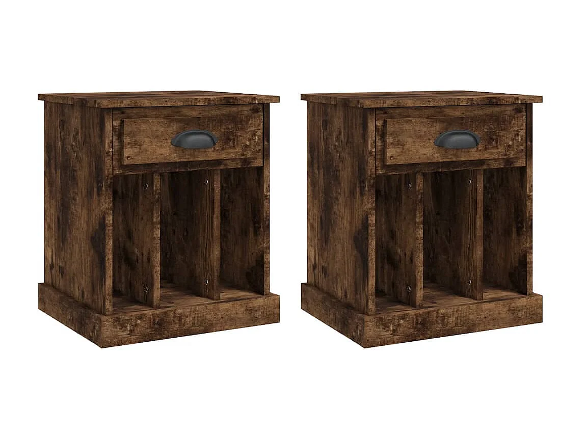 Mesas de cabeceira 2 pcs 43x36x50 cm cor carvalho fumado PT10798