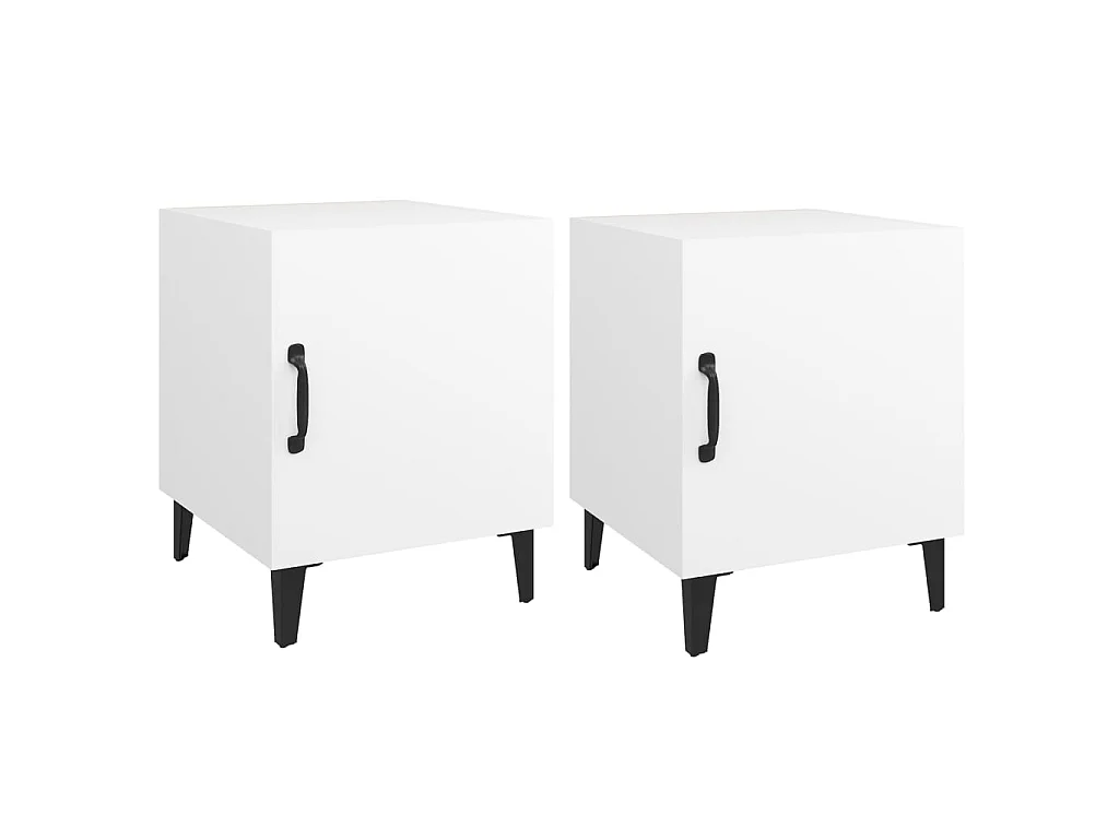 Lot de 2 Tables de chevet Blanc Bois d'ingénierie GHR46925