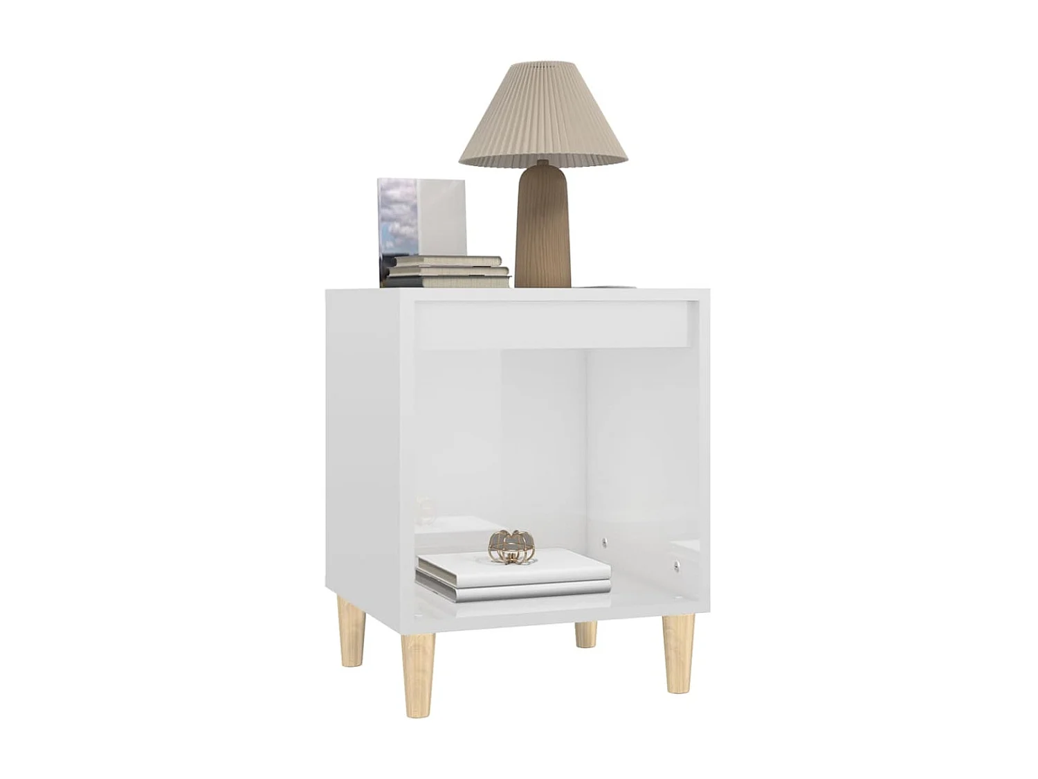 Nachtkastjes 2 st 40x35x50 cm hoogglans wit NL31578