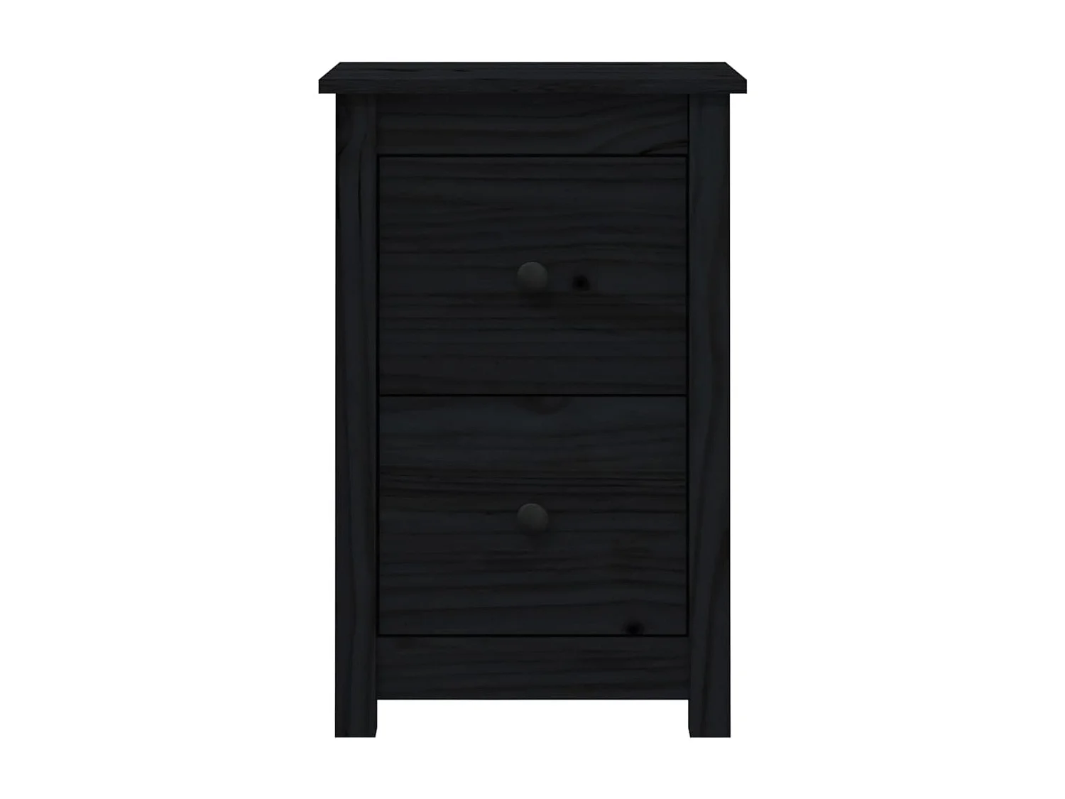 Nachtkastjes 2 st 40x35x61,5 cm massief grenenhout zwart NL53318