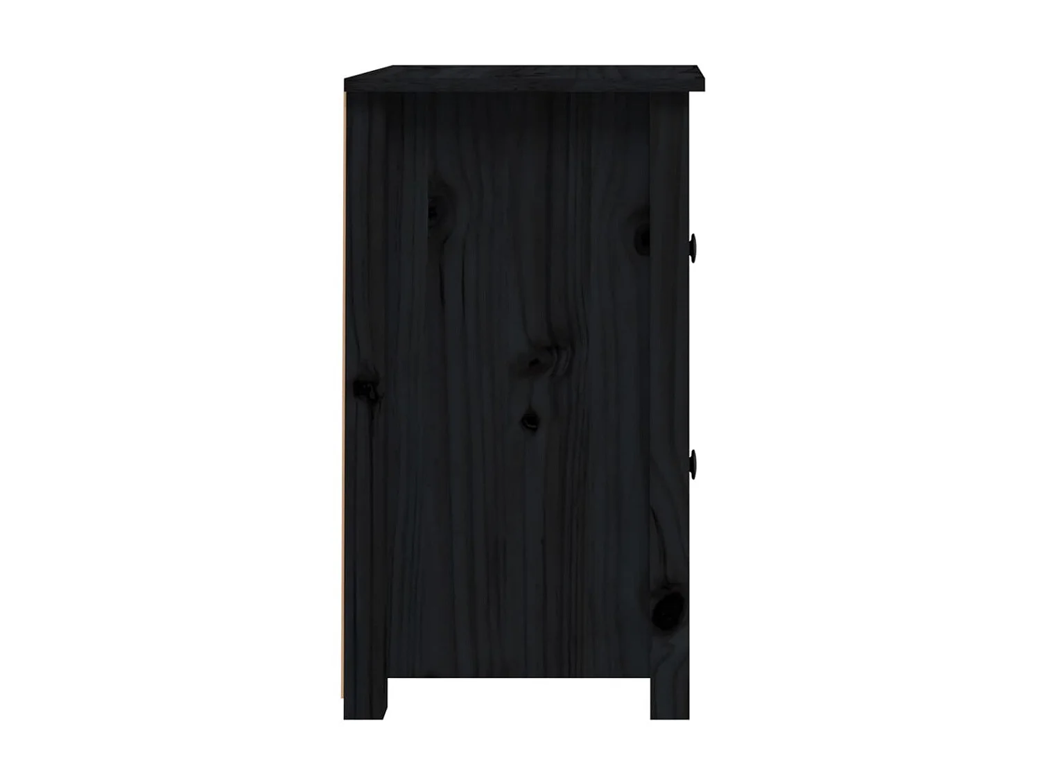 Nachtkastjes 2 st 40x35x61,5 cm massief grenenhout zwart NL53318