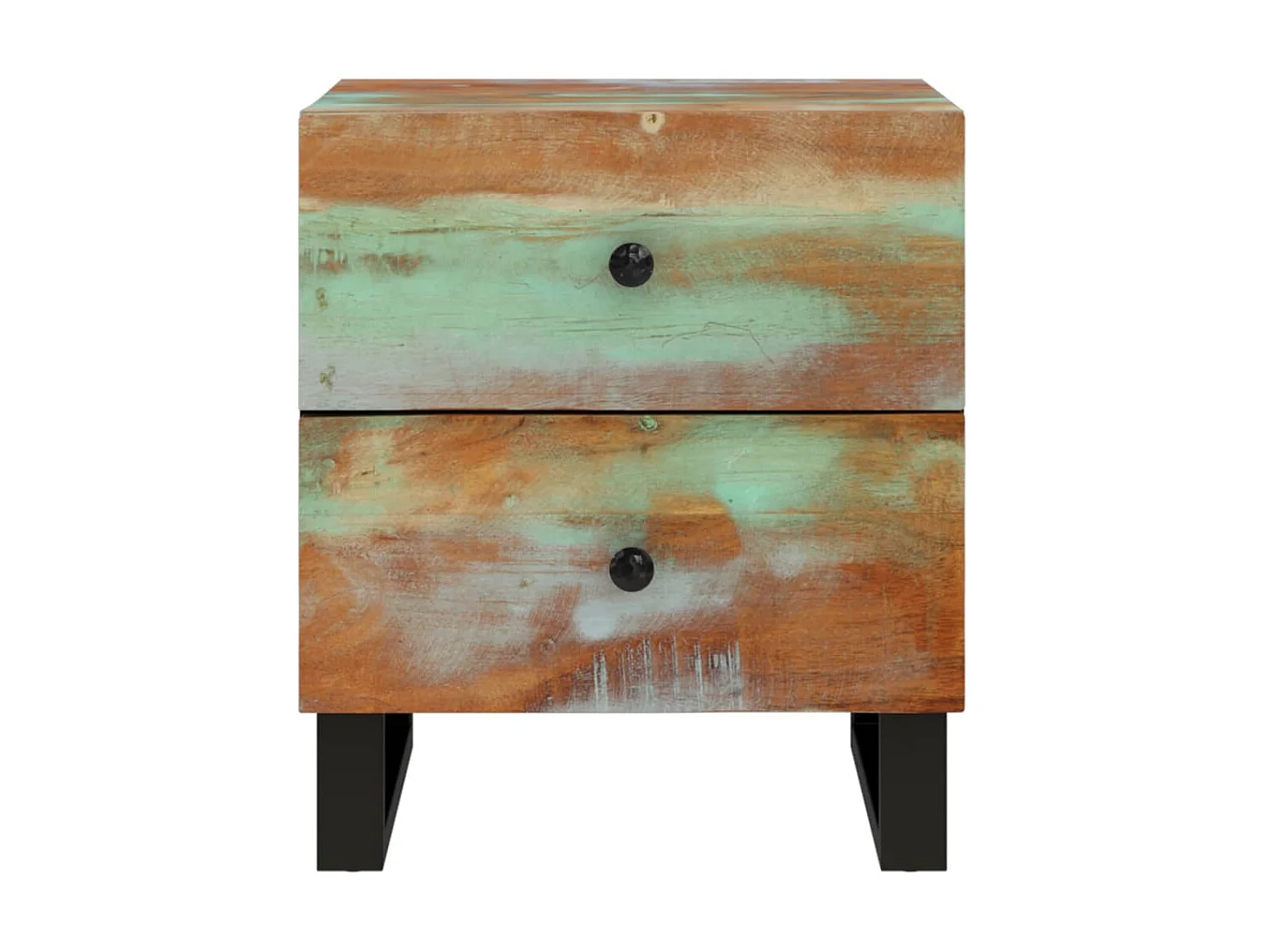 Lot de 2 Tables de chevet 40x33x46 cm Bois massif de récupération GHR36066