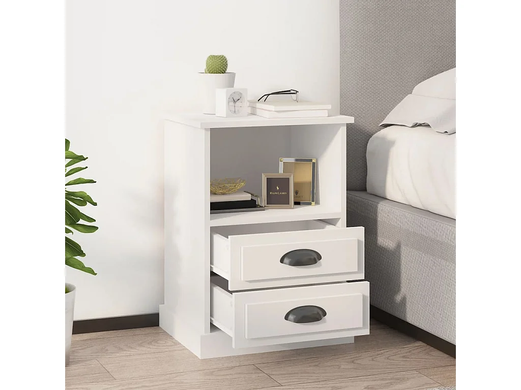 Mesas de cabeceira 2 pcs 43x36x60 cm branco PT61817