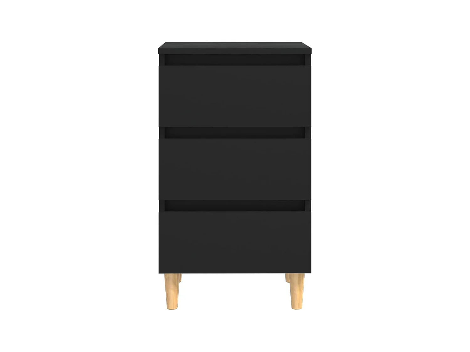 Mesas de cabeceira c/ pernas de madeira 2pcs 40x35x69cm preto PT22998