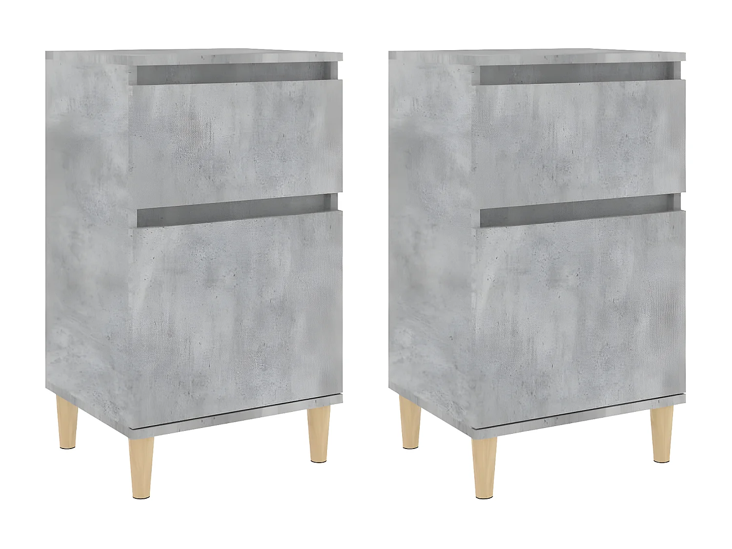 Nachtkastjes 2 st 40x35x70 cm betongrijs NL86371