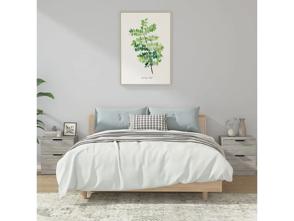 Lot de 2 Tables de chevet Sonoma gris Bois d'ingénierie GHR66174