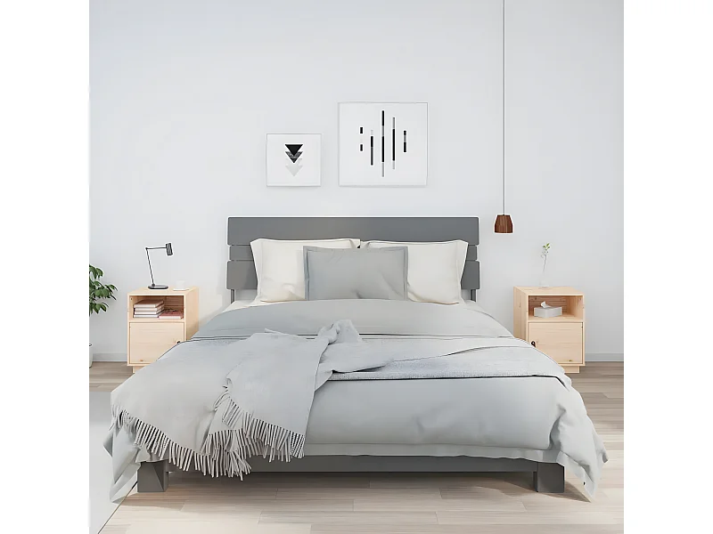 Lot de 2 Tables de chevet 40x34x55 cm Bois de pin massif GHR66241