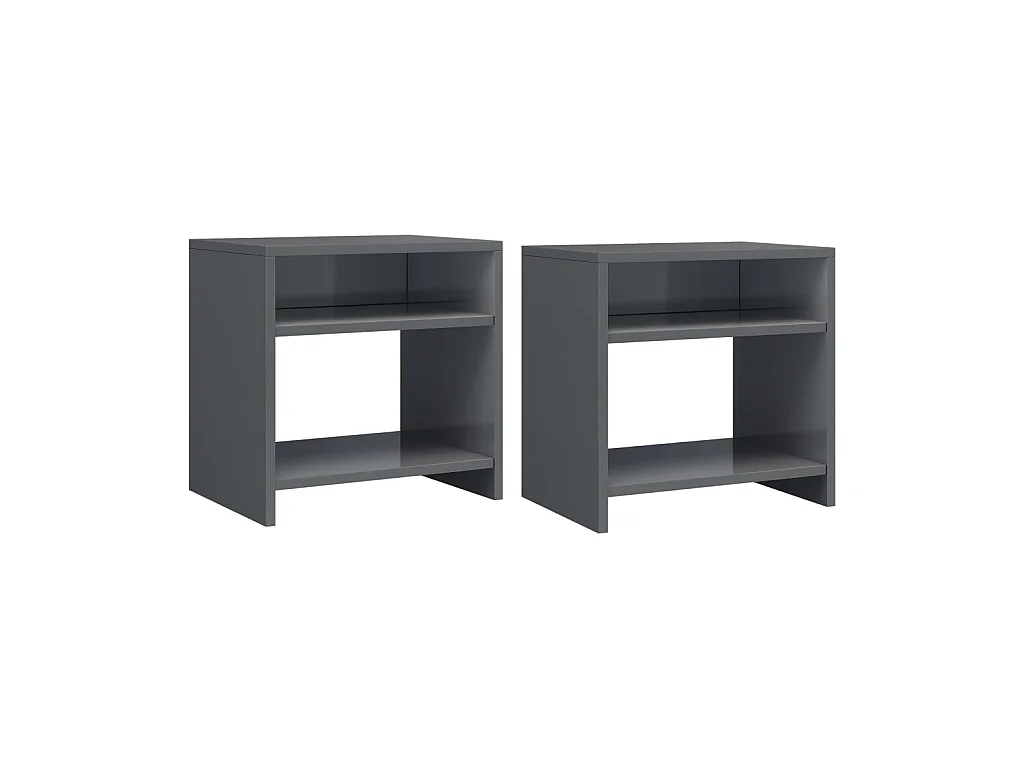 Nachtkastjes 2 st 40x30x40 cm bewerkt hout grijs NL82108