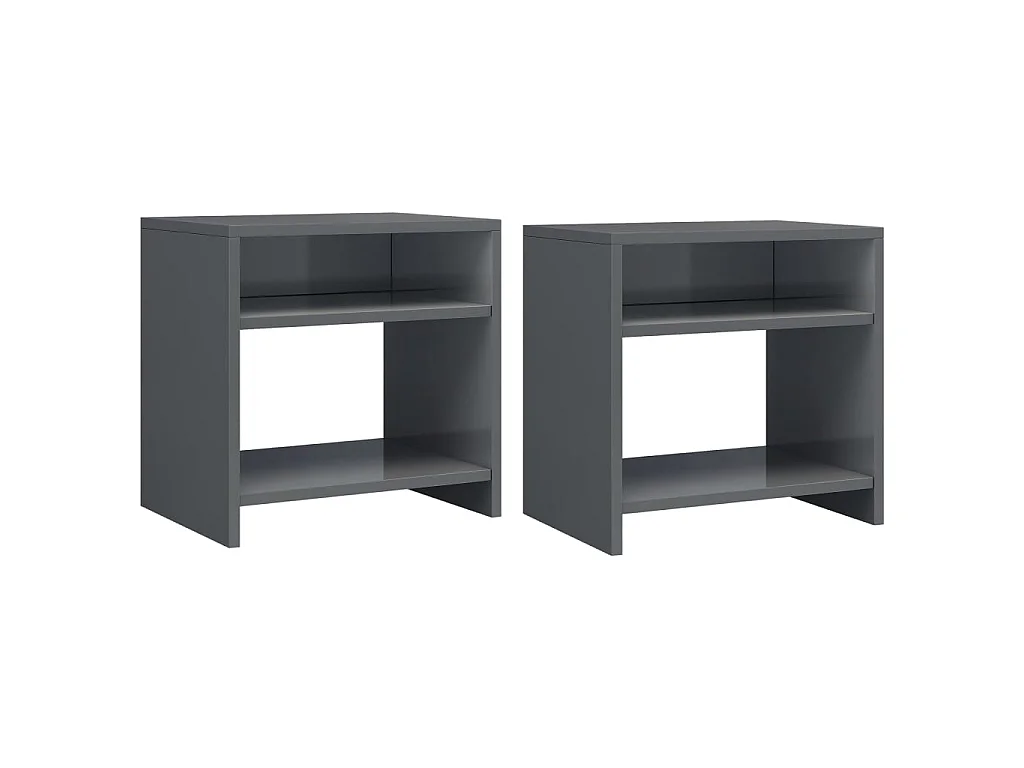 Nachtkastjes 2 st 40x30x40 cm bewerkt hout grijs NL82108