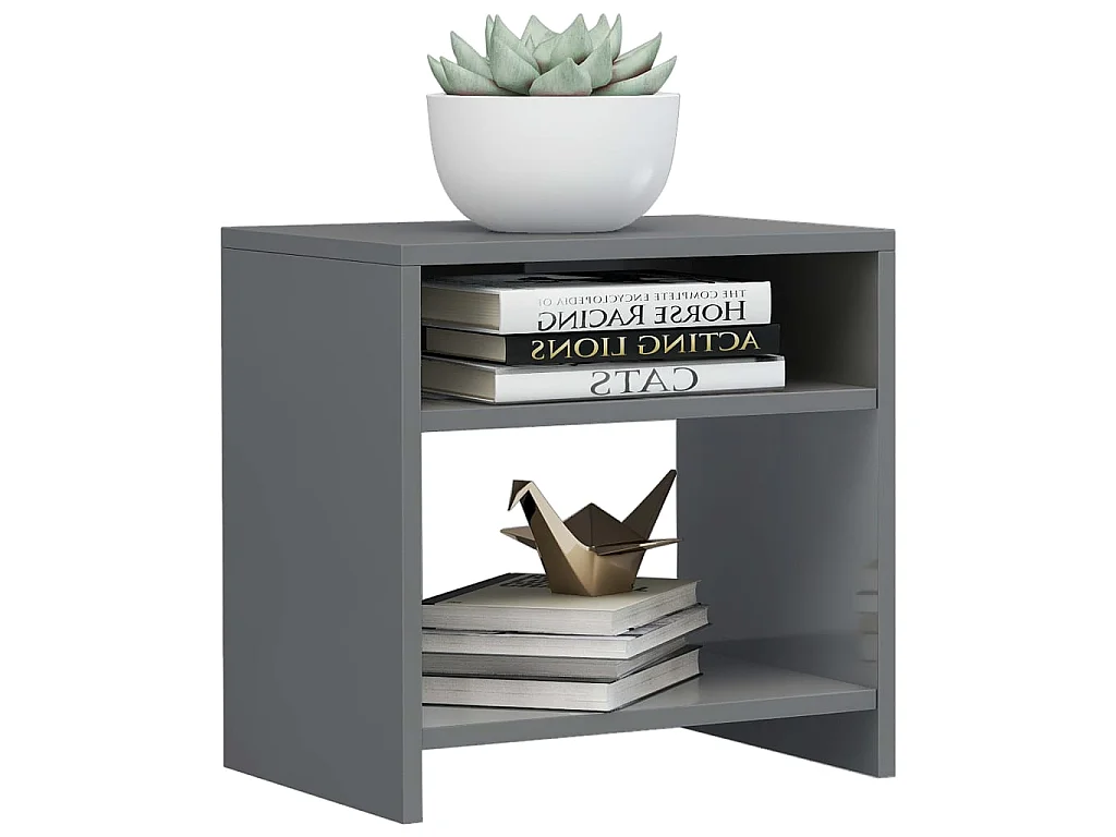 Nachtkastjes 2 st 40x30x40 cm bewerkt hout grijs NL82108