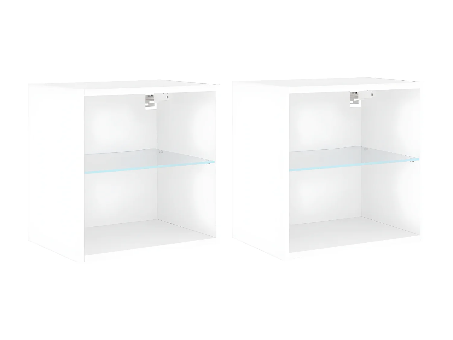 Lot de 2 Tables de chevet murales avec lumières LED blanc GHR42323