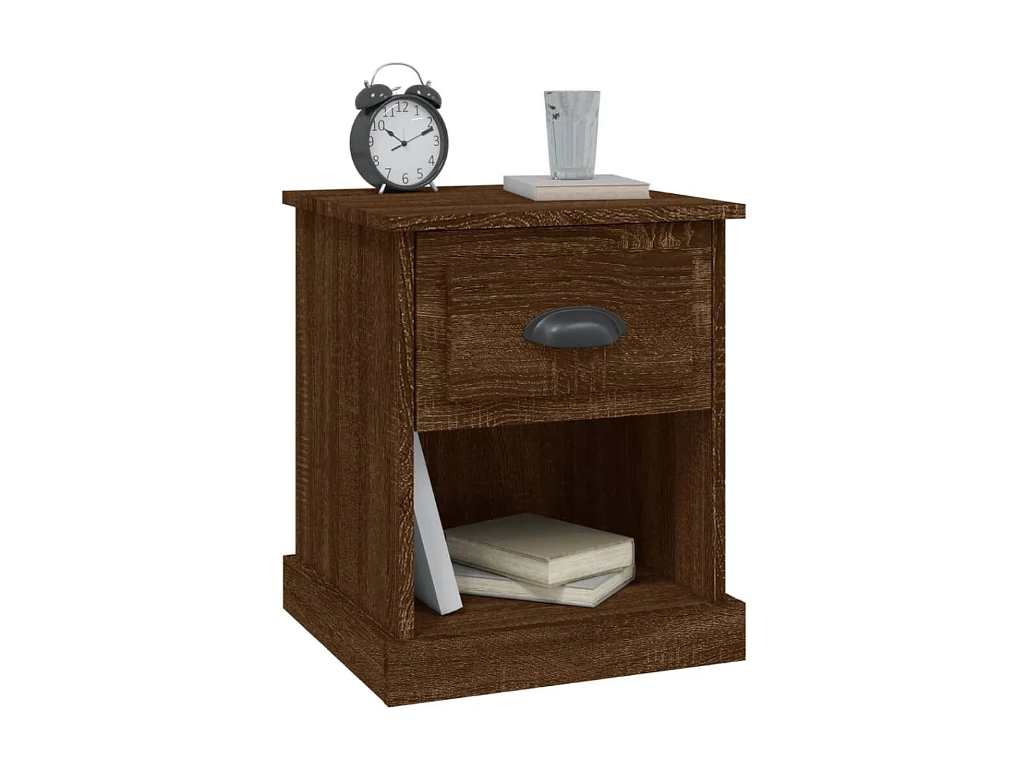 Lot de 2 Tables de chevet chêne marron 39x39x47,5cm bois ingénierie GHR96848