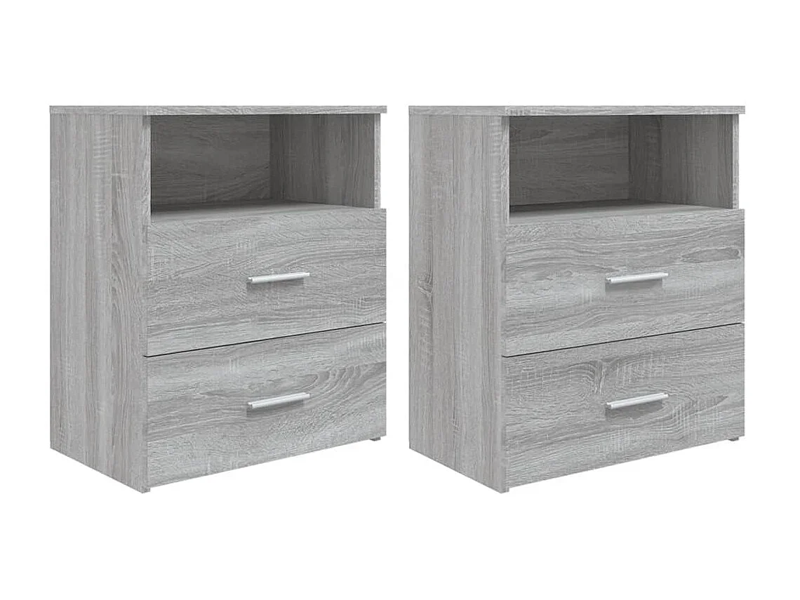Lot de 2 Tables de chevet Sonoma gris 50x32x60 cm GHR41482
