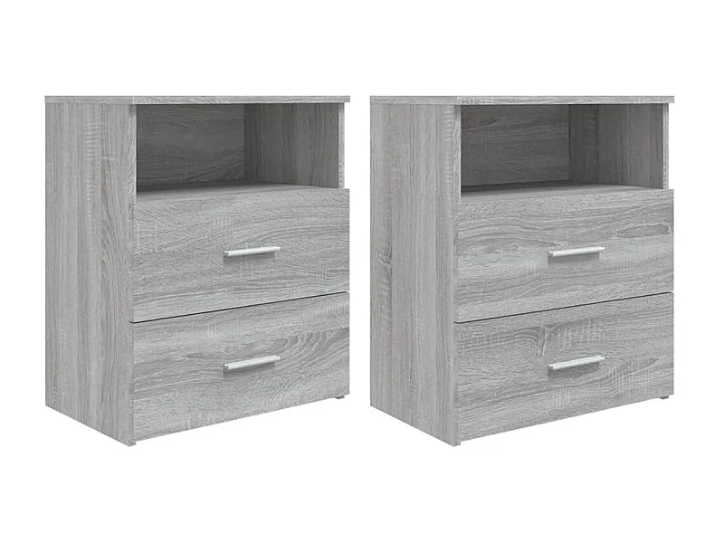 Lot de 2 Tables de chevet Sonoma gris 50x32x60 cm GHR41482